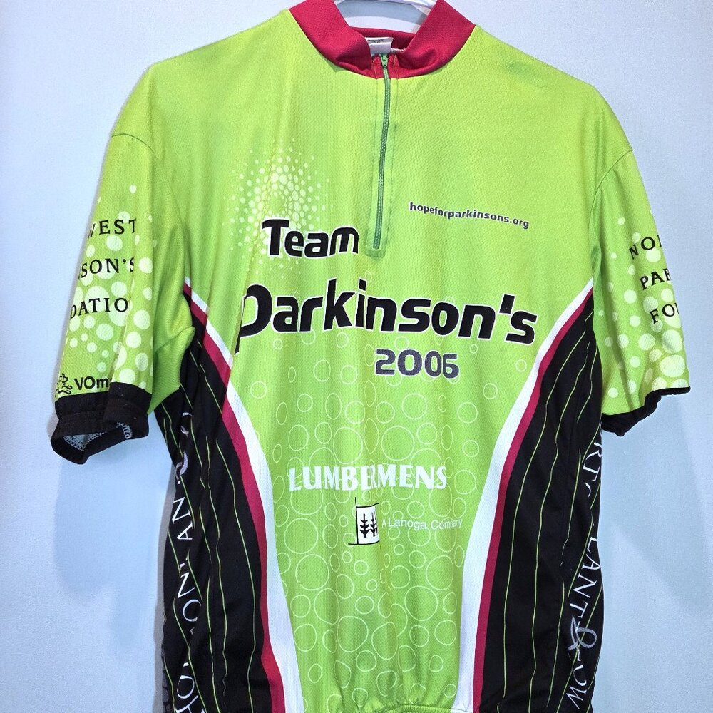 NWOT VOmax Cycling Racing Jersey 2006 Parkinson's Size XL